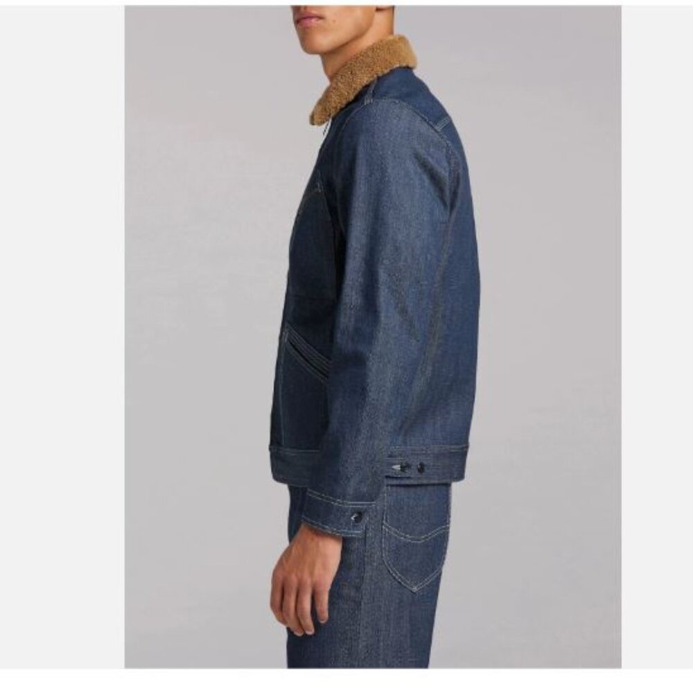 Lee 101 91B Denim Jacket Japanese Selvedge Men's XXL Made in Italy Dry Indigo - Picture 14 of 16